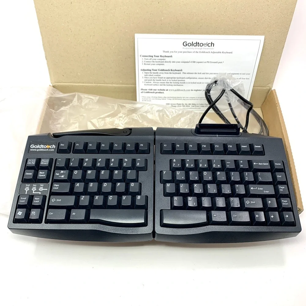Goldtouch GTS-0077 ErgoSecure 2.0 Smart Card Ergonomic Keyboard w Reader (USB)